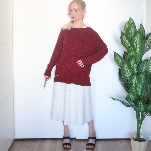 Ralph Lauren Jeans Burgundy & Black Boat Neck Long Sleeve Pullover Sweater Sz. M - Picture 15 of 16